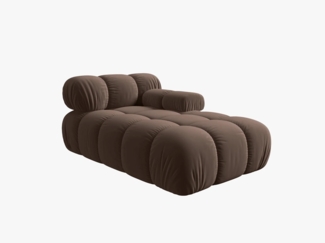 Micadoni Recamiere Bellis Rechts Samtstoff Braun