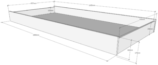 Vipack 'London' Bettschublade 90x190 cm auf Rollen, Weiß Dekor