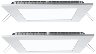 2er Set LED Einbaupanel, 1350 Lumen, Kaltweiß, L 16 cm