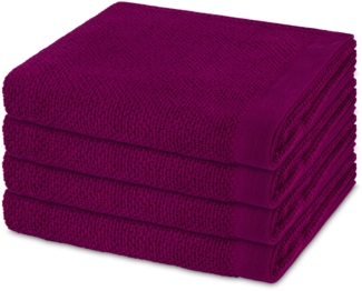 Möve Bliss 4 tlg. Frottier-Set - 4 X Handtuch (50 X 100cm) - 500 - Berry
