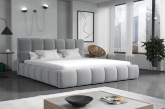 Polsterbett Doppelbett GIOTTO 160x200cm Stoff Monolith Grau