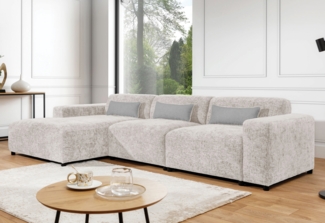 AX LIVING Couch Beige L Form Jughlio, 331 cm breit, modern & geräumig L