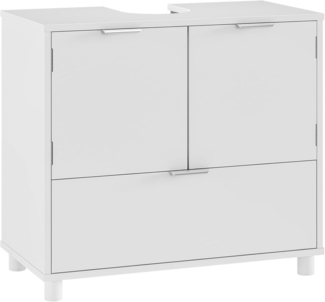 MSMASK Waschbeckenunterschrank Badezimmerschrank mit 2 Türen, 1 Schublade, 30 x 60 x 60 cm, Weiß (1-St)