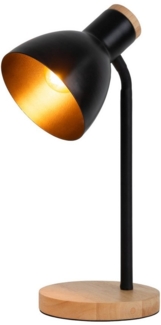näve Schreibtischlampe Marie, ohne Leuchtmittel, Fuß und Schirm z.T. aus Holz, Schirm flexibel beweglich, E14