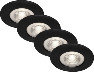 Briloner LED-Einbauleuchten Kulana 4er Set Mini 4,9W 480lm schwarz-matt