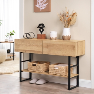 Konsolentisch Varberg 75x120x30 cm Eichenoptik [en. casa]