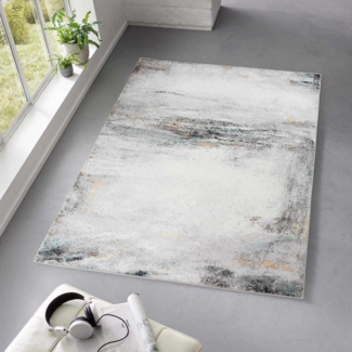 TaraCarpet Teppich Moderner Designerteppich TC-Fashion 6112 Achat, rechteckig, Höhe: 12 mm, Kurzflor Marmor grau blau Wohnzimmer Schlafzimmer Kinderzimmer 120x160