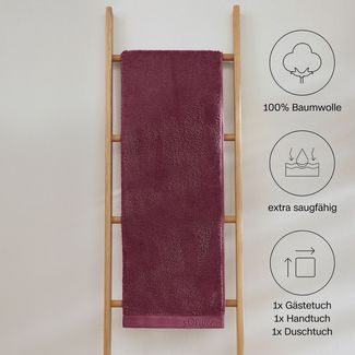 s.Oliver Handtuch Set s.Oliver, Premium Qualität, 600 gr/m², Walkfrottier (Set, 3-St), 1 Gästetuch 30x50 cm, 1 Handtuch 50x100 cm, 1 Duschtuch 70x140 cm