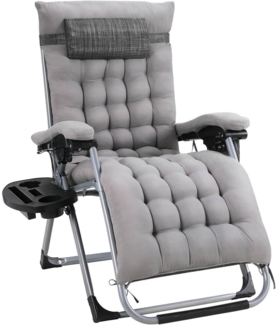 Sonnenliege klappbar mit Kissen und Getränkehalter, belastbar 160 kg