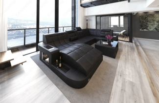 Sofa Dreams Wohnlandschaft Ledersofa Wave Mini U Form, Designersofa