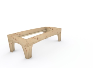 Zirbenbett Massivholzbett "Rosi" metallfrei 80 x 200 cm 58 cm ohne Kopfteil