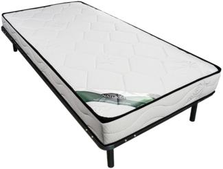 Vente-unique - Set aus Lattenrost + Schaumstoffmatratze - 90 x 190 cm - Bambusbezug - Stärke 15 cm - KANANI von NATUREA