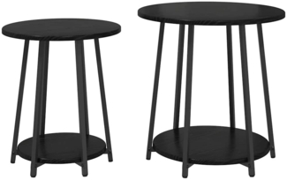 vidaXL Beistelltisch-Set 2 pcs Schwarz Eichen-Optik 50 x 50 x 51 cm 869702