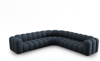 Micadoni symmetrisches Ecksofa Lupine 5-Sitzer Chenille Haga Königsblau