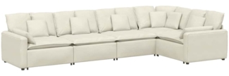 vidaXL Modulares Sofa mit Kissen Samt Cream 3321335