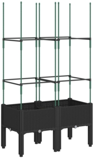 vidaXL Pflanzkübel mit Rankgitter Schwarz 80x40x142,5 cm PP 367953