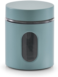 ZELLER 19547 Vorratsglas 600 ml mit Metallmantel EUKALYPTUS, pulverbeschichtet