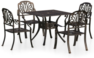 vidaXL 5-tlg. Bistro-Set Aluminiumguss Bronzen 3070604