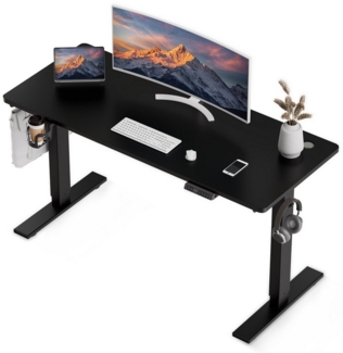 HOMAVO Schreibtisch Elektrisch höhenverstellbarer Schreibtisch Memory-Funktion, USB/Typ C,Länge 120 cm, 140 cm, zwei Größen (18 mm Schreibtischplatte)