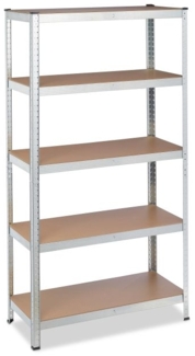 Relaxdays Verzinktes Schwerlastregal mit 5 Böden,, 180x90x