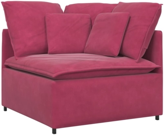 vidaXL Modulares Sofa Eckmodul mit Kissen Weinrot 100 cm 4104463