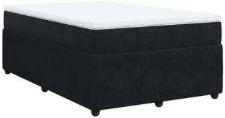 vidaXL Boxspringbett mit Matratze Schwarz 120x200 cm Samt 3285634