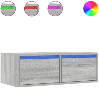 vidaXL TV-Schrank mit LED-Leuchten Grau Sonoma 75x35,5x25 cm 860234