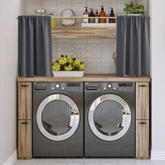 Jibenhome Scheibengardine Blickdicht Vorhänge Kurze Thermovorhang 2 Paneele, Stangentasche, für Wohnmobile, Wohnwagen, Küchen, Keller