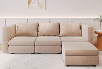 HOMALL Ecksofa U-förmiges Sofa, abnehmbar, 292cm*138cm*86cm, mit 4 Kissen, 4-Sitzer-Sofa aus 100% Chenille, geeignet für alle Arten von Wohnzimmern.