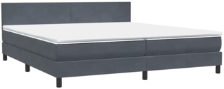 vidaXL Boxspringbett mit Matratze Dunkelgrau 200x210 cm Samt 3316036