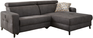 Wohnlandschaft Dana / Doppio , Polyester, Stoff , Grau , 249 x 108 x 185 cm