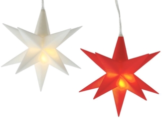Meinposten LED-Lichtervorhang Weihnachtsstern Stern Weihnachtsbeleuchtung Batterie Timer, Beleuchteter 3D Stern mit 2 warmweißen LED's.