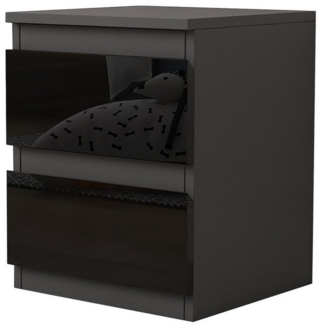 HTI-Living Nachtkommode Nachtschrank Kenji Hochglanz (Stück, 1 St, 1 Nachtschrank), Nachtkommode 2 Schubladen