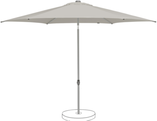 Suncomfort by Glatz Sonnenschirm / Mittelmastschirm "Pop Up 250", light grey, Ø 250cm