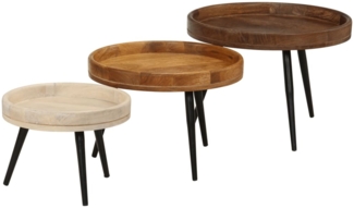 vidaXL Couchtische 3 Stk. Rund Massivholz Mango 352033