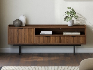 Beautysofa TV-Schrank Evron mit 2 Schubladen, 1 Tür und offene Ablage (zwei moderne Farben zur Auswahl) Breite: 150 cm