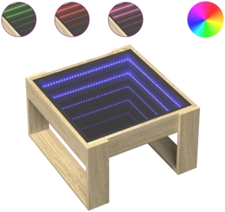 vidaXL Couchtisch mit Infinity-LED Sonoma-Eiche 50x53x30 cm 847625