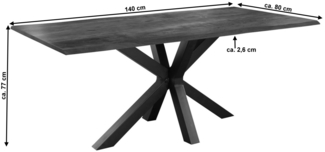 Esstisch Baumkante massiv Akazie nussbaum 140x80 schwarz FELINA 527151