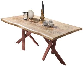 TABLES&CO Tisch 240x100 Mango Natur Metall Braun