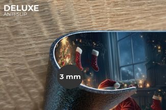 MuchoWow Platzset Weihnachtsmann - Kamin - Dunkel, (6-St), Platzsets, Tischset, Abwaschbar, Tischsets, Platzdeckchen