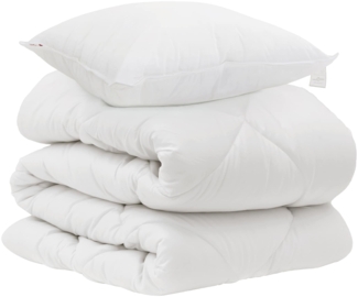 vidaXL Bettdecke mit Kissen 2 pcs Weiß Mikrofaser 3376700