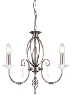 Kronleuchter, Hängelampe, Stahl Nickel, D 38 cm