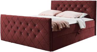 Boxspringbett Utren, Rot, 160 x 200 cm