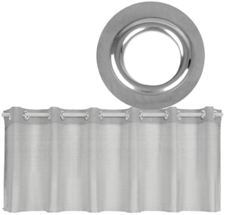 Ösen-Bistrogardine in B160cm x L60cm, transparente uni Scheibengardine Voile in vielen verschiedenen Farben erhältlich (grau - hellgrau )