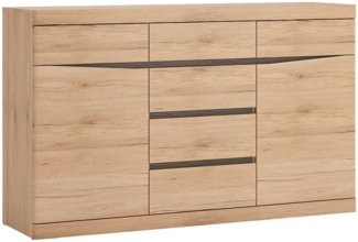 Sideboard mit 6 Schubkästen SANFORD-129 in Eiche hell Nb, B/H/T: ca. 150/92,5/40 cm