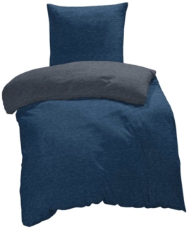 One Home Bettwäsche Melange, Flanell, 2 teilig, modern meliert, Baumwolle kuschelig warme weiche Biber Winter