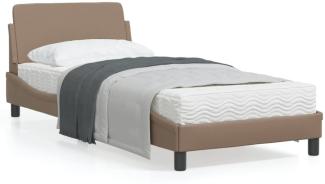 vidaXL Bettgestell "Dover" Cappuccino-Braun 90x200 cm Kunstleder 373122