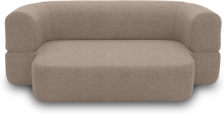 DOMO. collection Sofa 700 019, 2-Sitzer Schlafsofa, Ovale Form, Schlaffunktion, Inklusive Nierenkissen, Federkern Polsterung, 2er Couch, 208 x 115 x 78 (BxTxH), grau