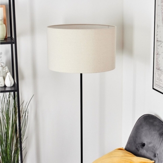 hofstein Stehlampe Stehlampe aus Metall im modernen Design mit Schirm aus Stoff, ohne Leuchtmittel, Stehleuchte mit Schirm aus Stoff und Fußschalter, Ø 50 cm, 160 cm, E27