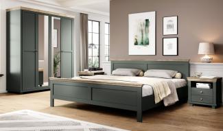 Schlafzimmer-Set Evora Kleiderschrank Bett Nachttische 4tlg